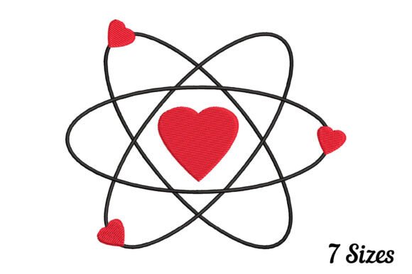 Atom Icon Heart: A Charming Addition to Your Embroidery Projects
