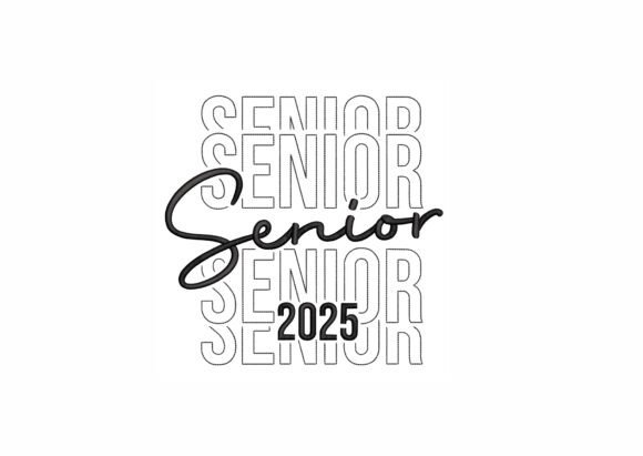 Bold Senior 2025 Embroidery for Graduation Gear