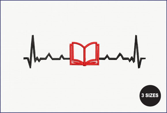 Book Heartbeat Line: A Charming Embroidery Design