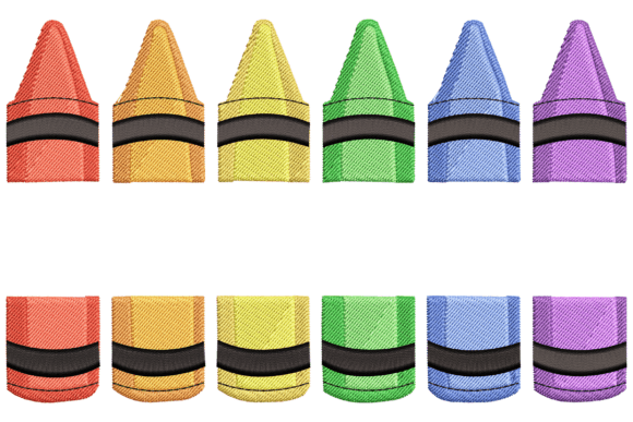 Captivating Color Crayons Embroidery Design