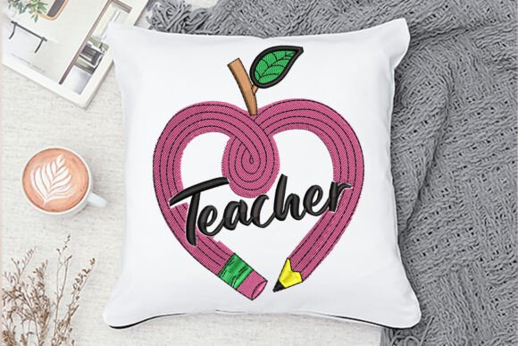 Captivating Pencil Teacher Embroidery Design