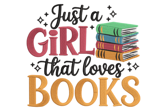 Charming Book Lover Embroidery for Business