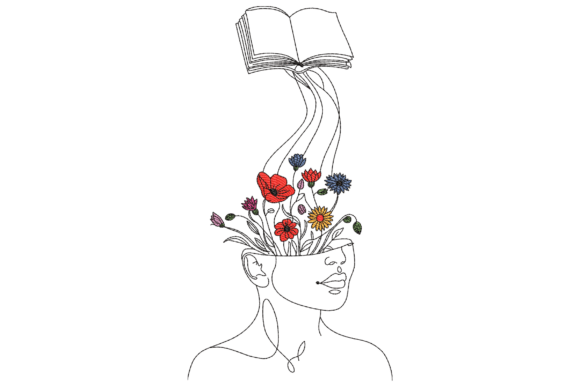 Charming Floral Book Mind for Apparel