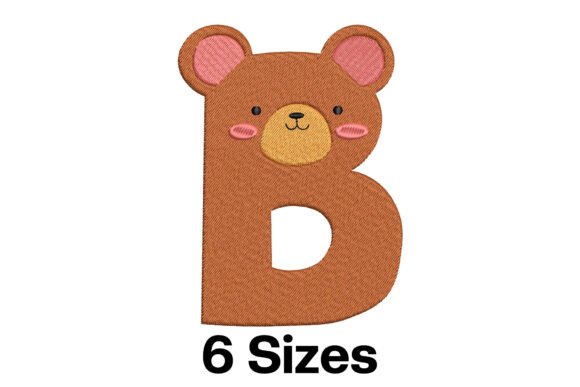 Charming Funny Bear Alphabet Letter B