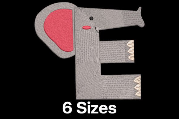 Charming Funny Elephant Alphabet Letter E