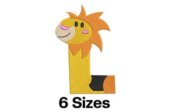 Charming Funny Lion Alphabet Letter L