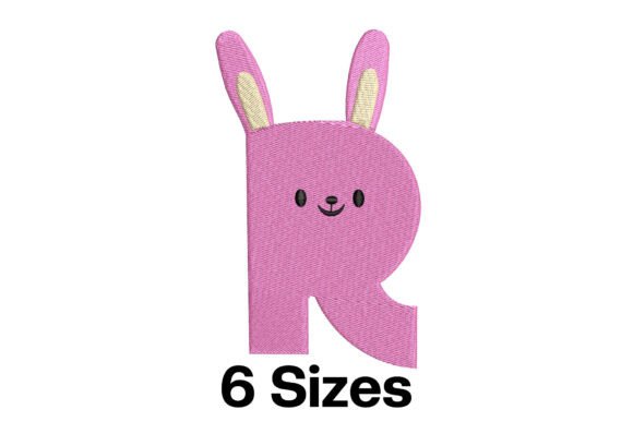 Charming Funny Rabbit Alphabet Letter R