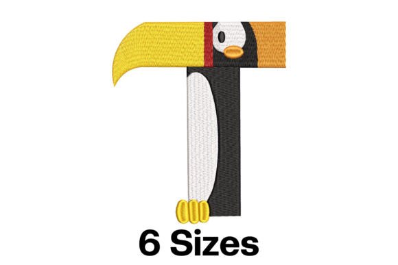 Charming Funny Toucan Alphabet Letter T