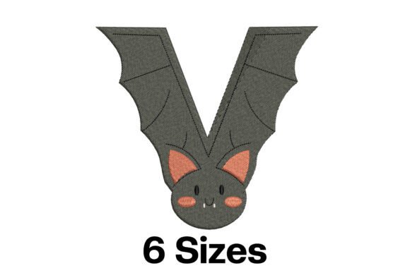 Charming Funny Vampire Bat Alphabet Letter V