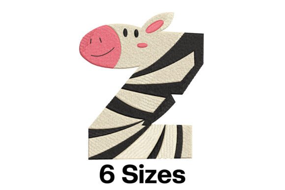 Charming Funny Zebra Alphabet Letter Z