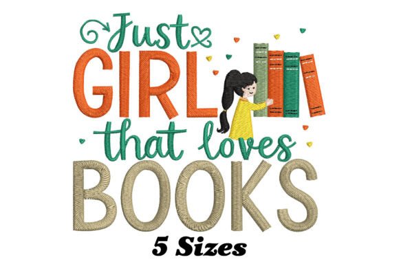 Charming Just Girl That Loves Books Design