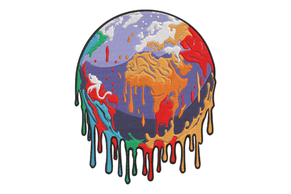 Charming Melting Earth Embroidery Design