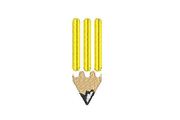 Charming Stylized Pencil Embroidery Design