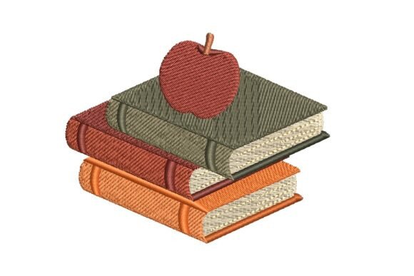 Charming Teacher Books Embroidery Design
