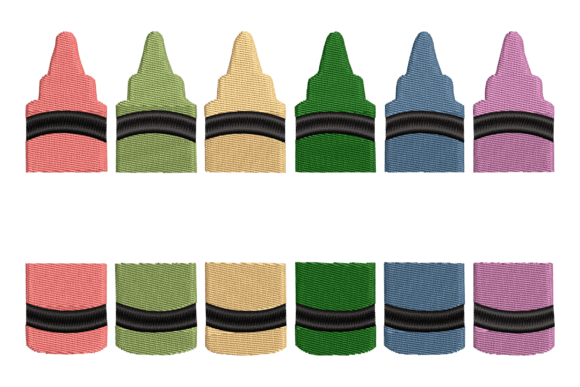 Colorful Crayon Split: A Whimsical Embroidery Delight