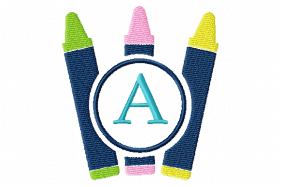 Cute and Professional Crayons Frame Monogram