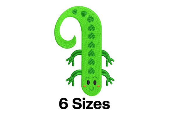 Funny Iguana Alphabet Letter I: A Festive Embroidery Design