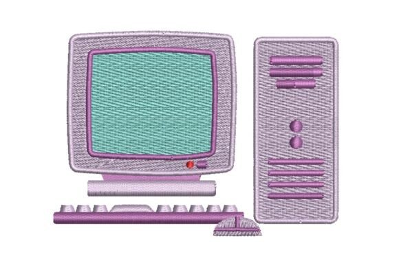 Retro Computer: A Charming Nostalgic Embroidery Design
