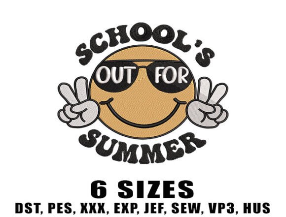 Summer Fun with School's Out Embroidery