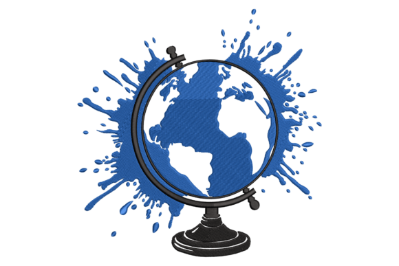 Watercolor Globe: A Playful Touch for Seasonal Embroidery