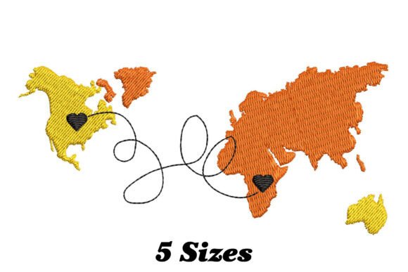 World Map Long Distance: A Charming Embroidery Design